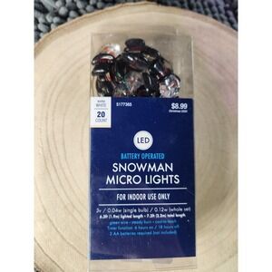 2019‎ CHRISTMAS/HOLIDAY/SEASONAL Snowman MINI STRING Lights LED~NEW